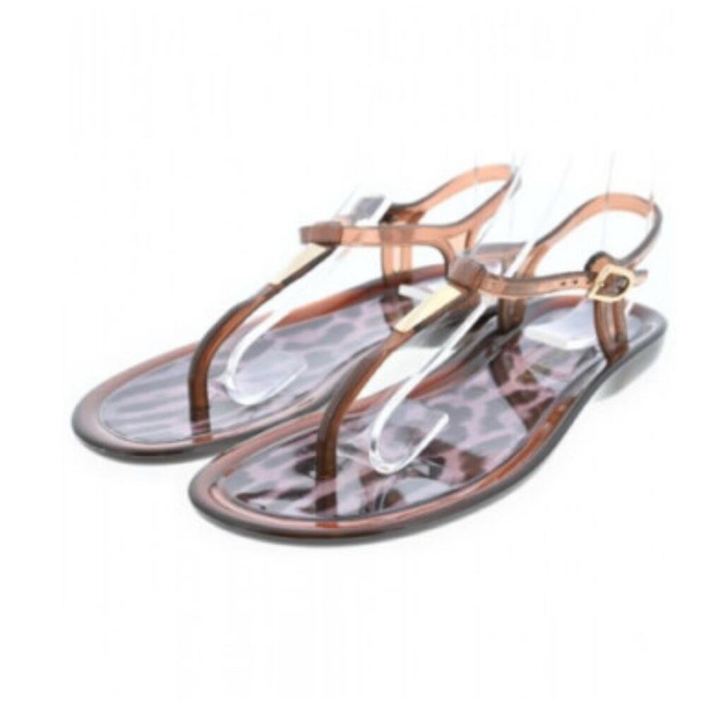 Jimmy Choo Brown Leopard Print Jelly Sandals T-Strap Flat Size 39 Made in Italy - Picture 3 of 9